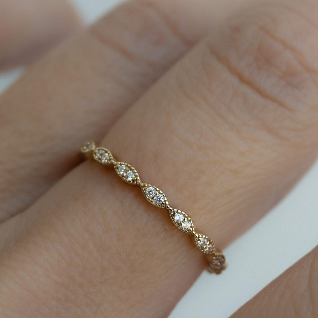 Eternity Band, Minimalist Ring, Stacking Ring, Eternity Ring, Stacking Ring, Diamond Ring, Dainty Ring, Wedding Band, Gift for Her Gold Ring