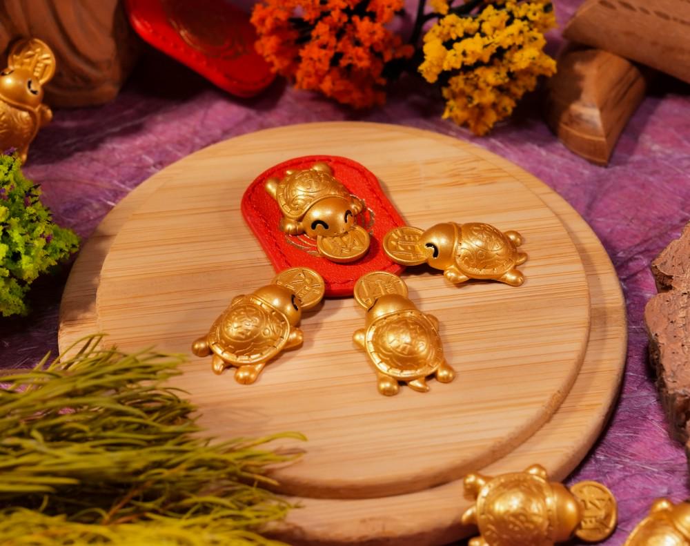 Money Biting Turtle Feng Shui Talisman - 2026 Lucky Turtle Charm, Temple Blessed Brass Tortoise, Year of The Horse Prosperity Amulet