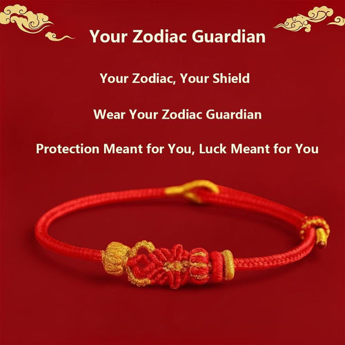 2027 Tai Sui Red String Bracelet, Zodiac Protection Amulet, Handwoven Lucky Knot, Temple Blessed Chinese Red String, Goat Rat Ox Dog
