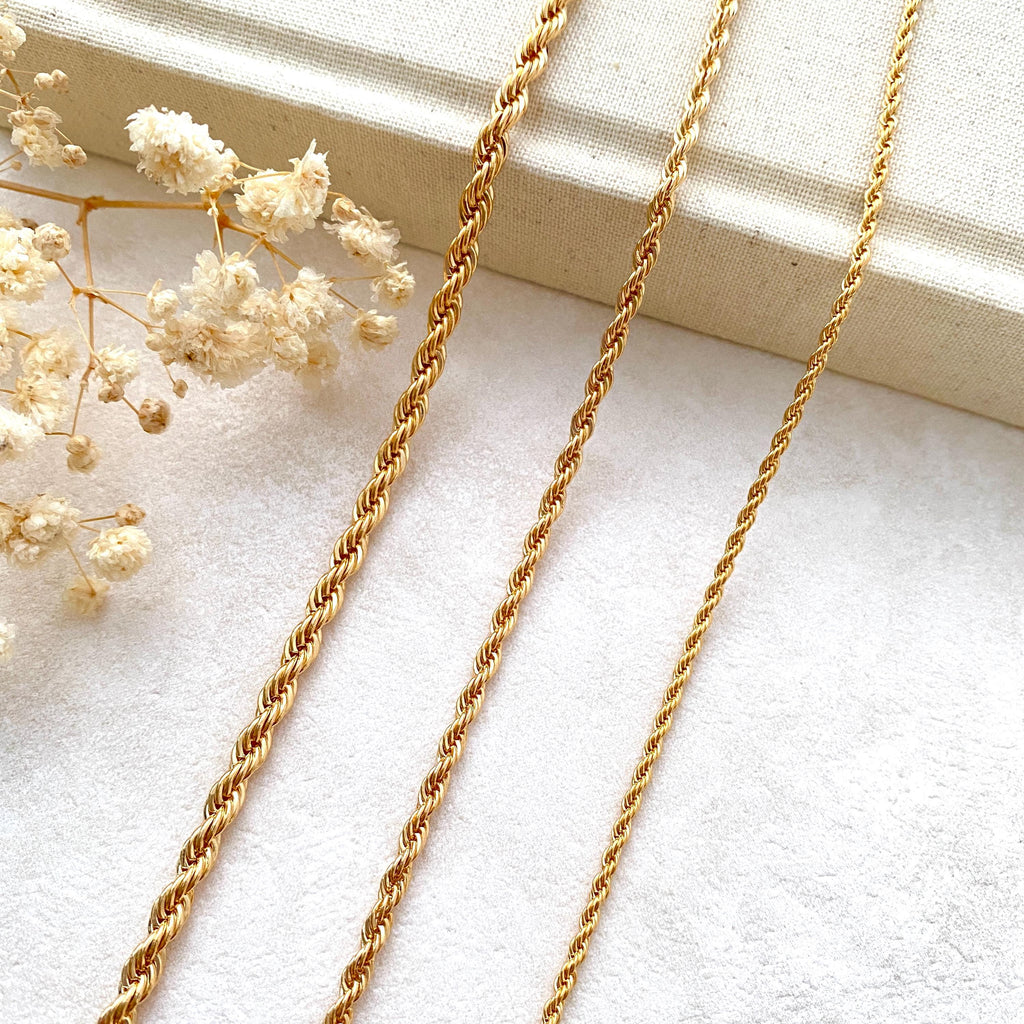18K Gold Filled Chain Necklace,Rope Chain Necklace,Twist Chian,Everday Chain Necklace,Dainty Chain,Chain for Man & Women,Christmas Gifts