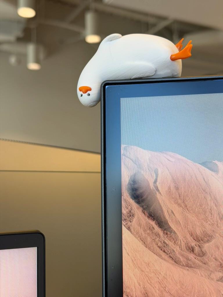 Monitor Goose Emotional Support Desk Buddy, 3D Printed Screen Topper Office Gift