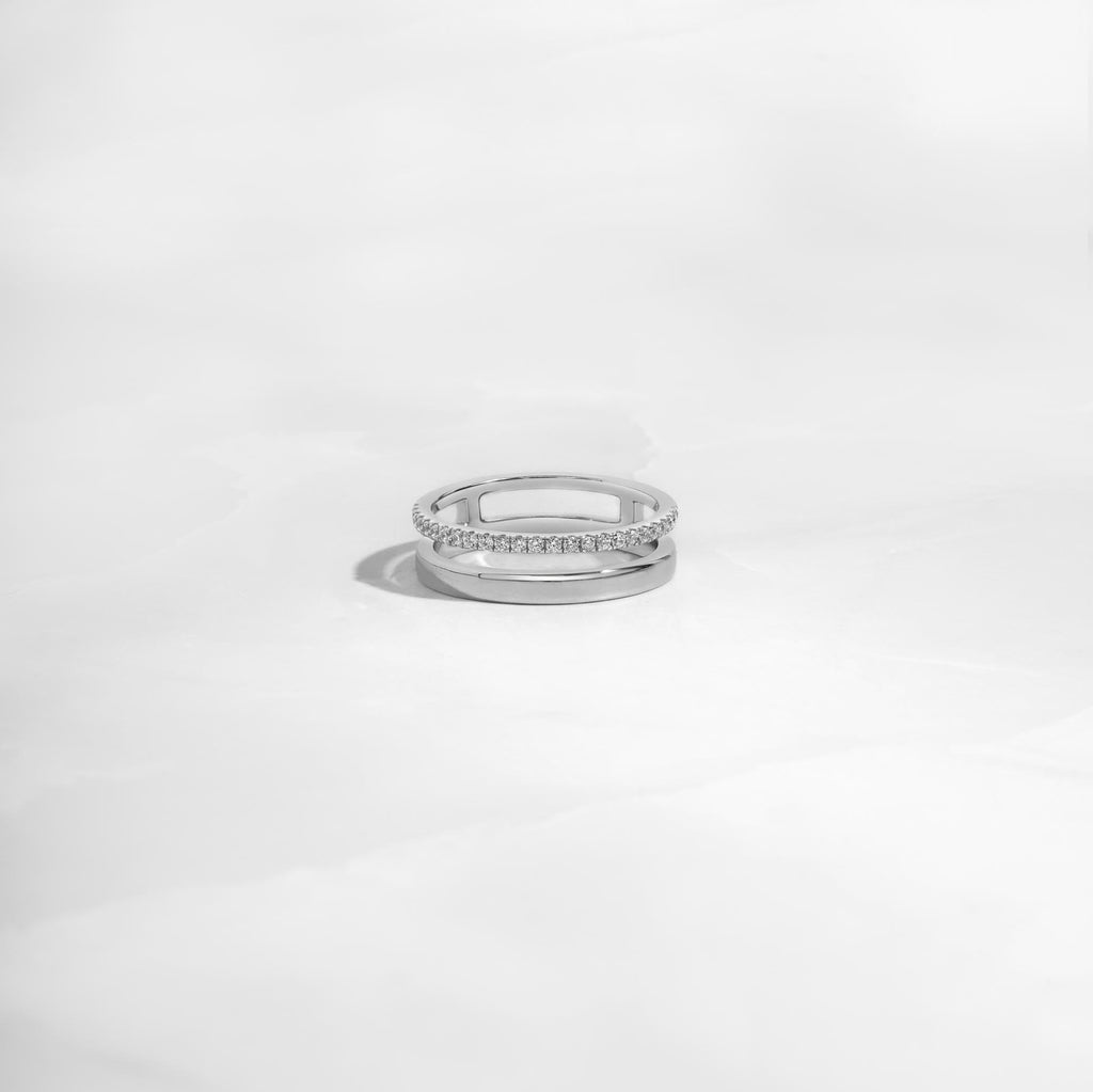 Double Band Ring, Dainty Ring, Wedding Band, Stacking Ring, Minimalist Ring, Gift for Her, Gold Ring, Silver Ring, Diamond Ring