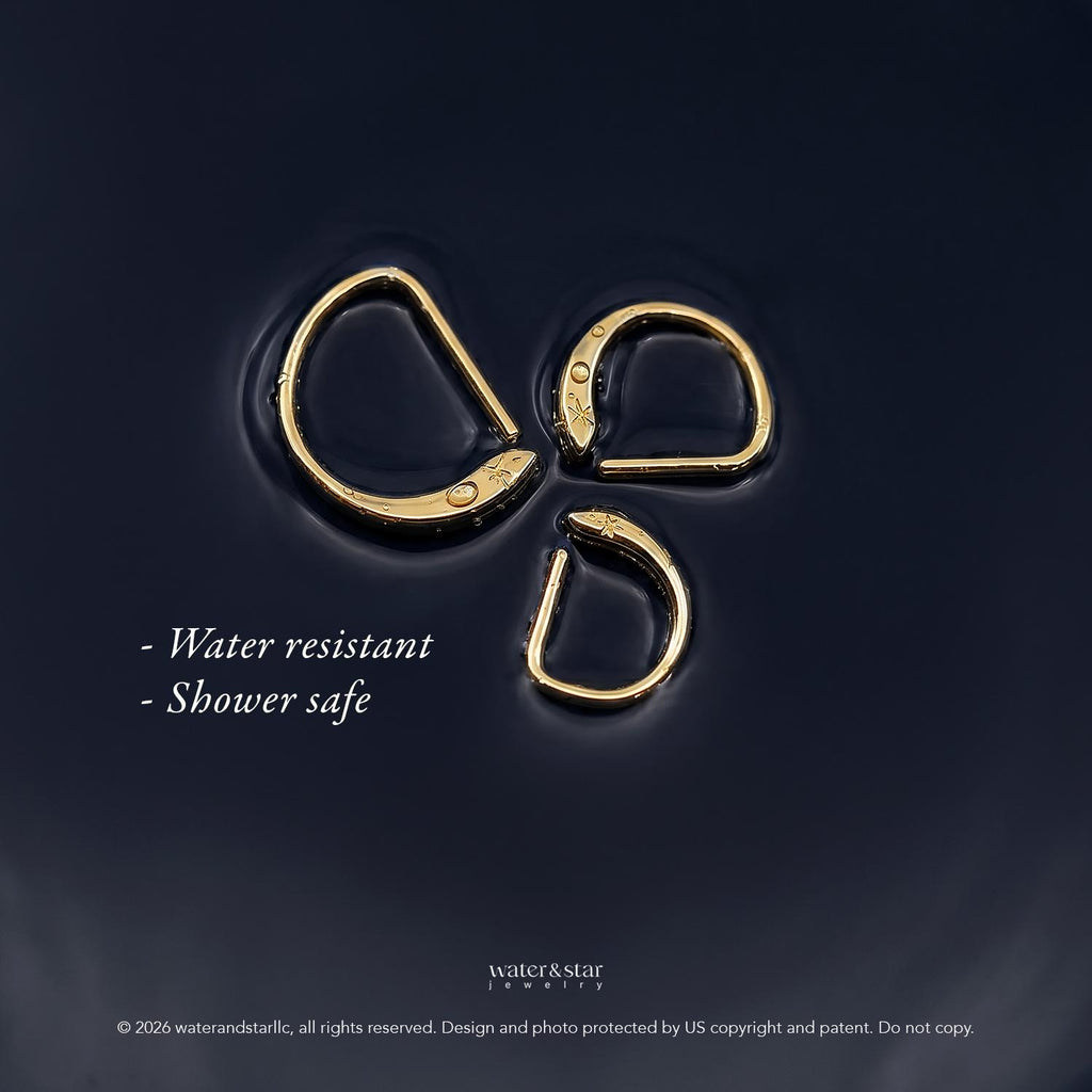 D Shape Sleeper Earrings, Open Hoop Earrings, Backless Half Hoops, Dainty Cartilage Hoop, Small Gold Huggie, Sterling Silver Nap Earrings