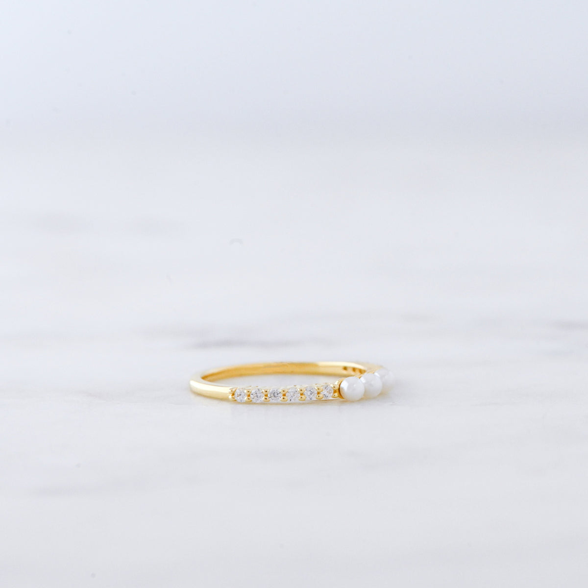 Pearl Ring, Dainty Pearl Ring, Gold Pearl Ring, Stacking Ring, Simple Ring, June Birthstone, Minimalist Ring, Sterling Silver Pearl Ring