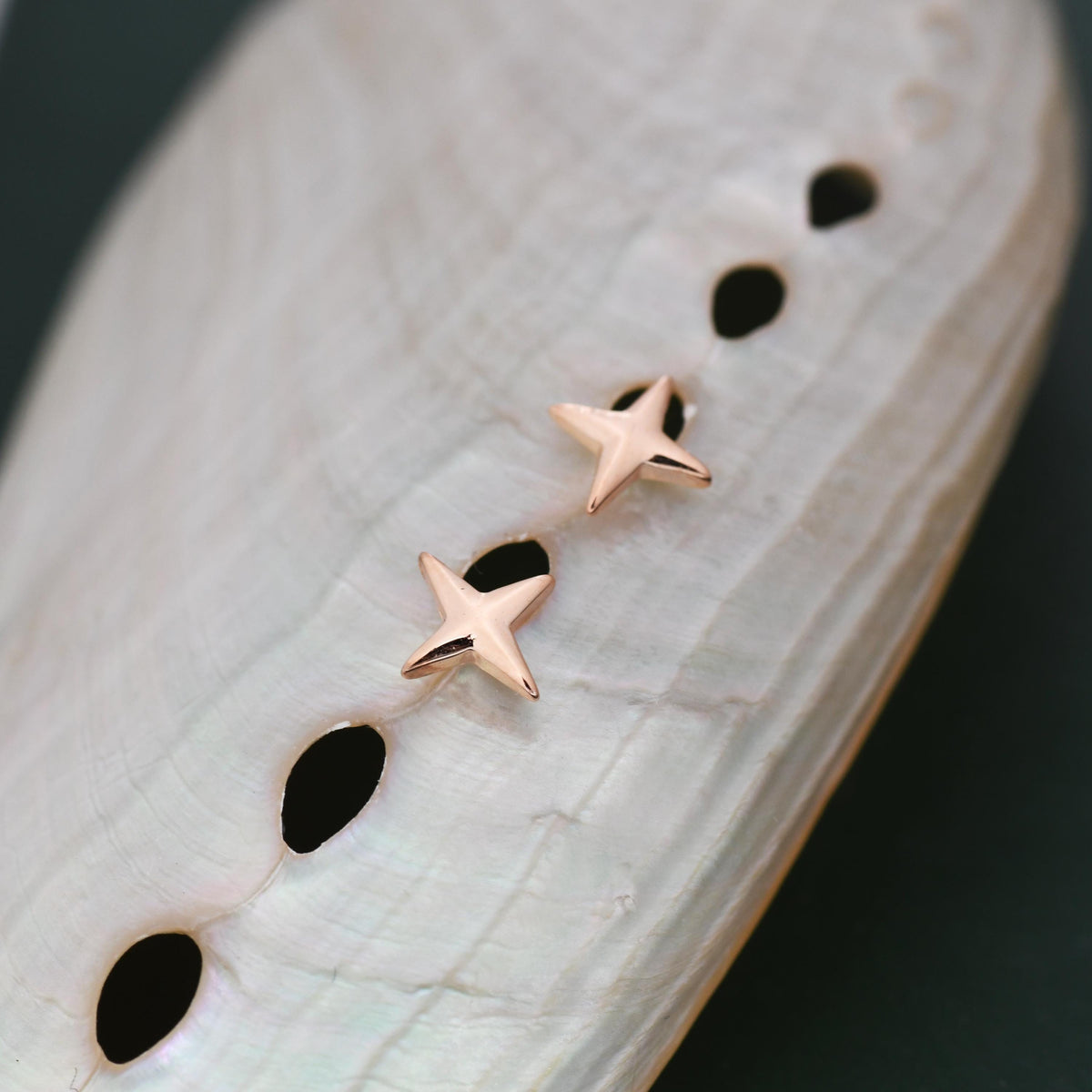 Four Point Star Stud Earrings in Sterling Silver, Tiny Celestial Stud, Gold or Silver, Tiny Star Earrings