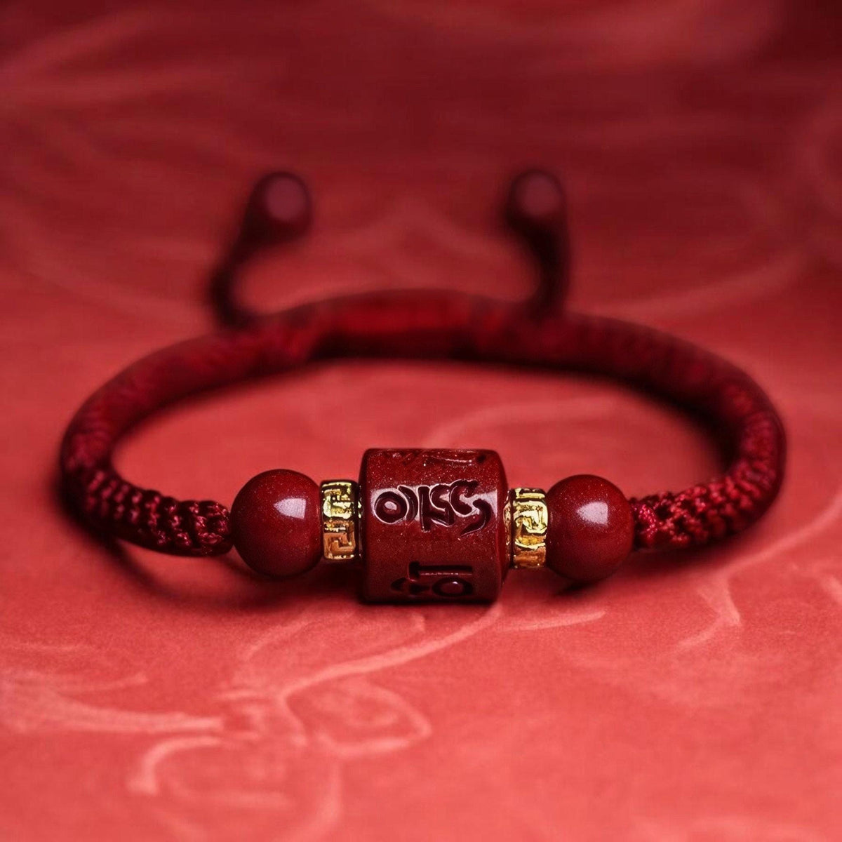 Cinnabar Mantra Bracelet, Spinning Prayer Wheel Red String Bracelet, Mount Putuo Blessed Jewelry, Zodiac Gift