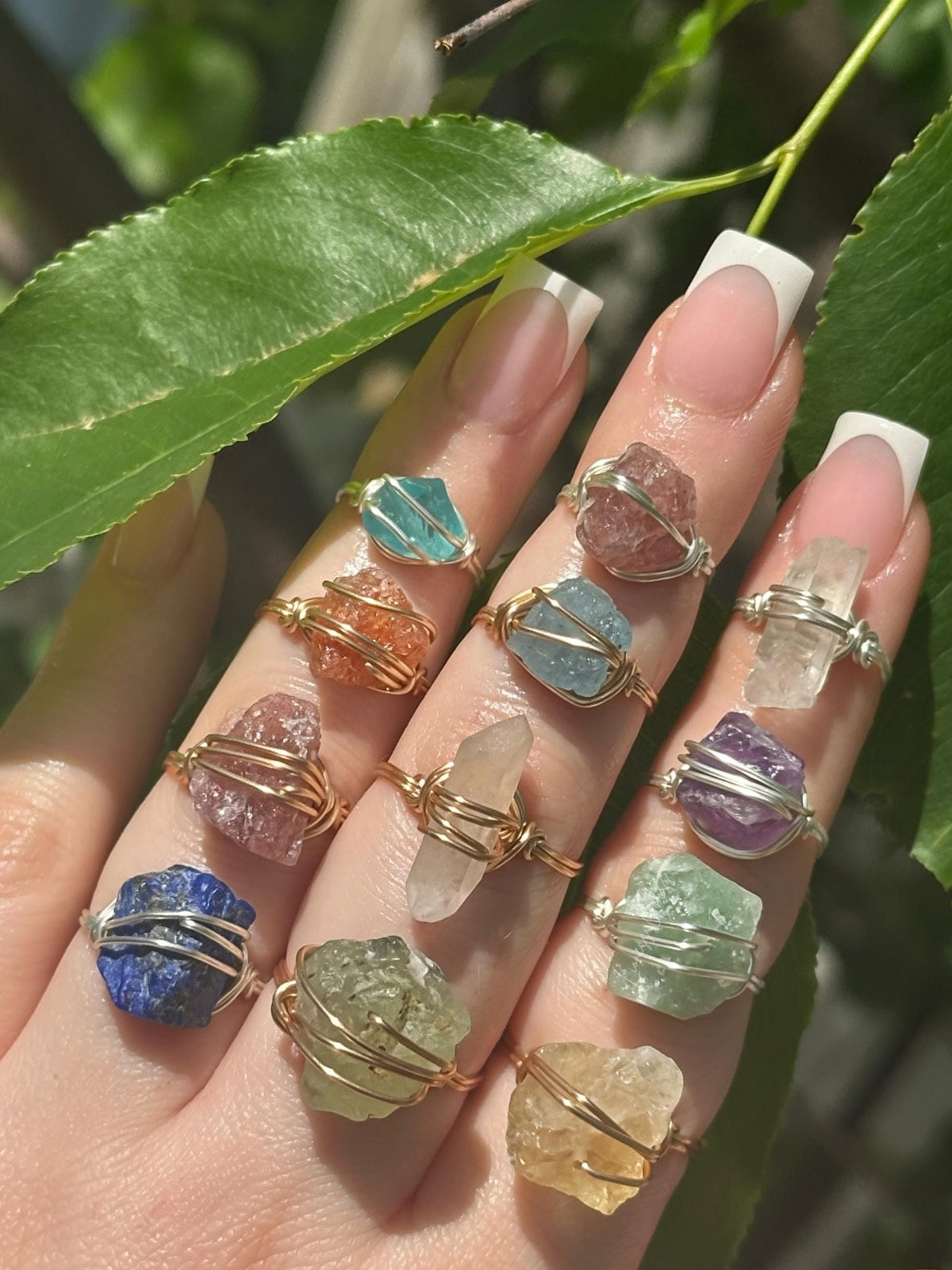 Buy 2 Get 1 Free Crystal Ring | Natural Gemstone Jewelry, Raw Crystal Ring, Dainty Ring, Birthstone Ring, Custom Jewelry, Wire Wrapped Ring