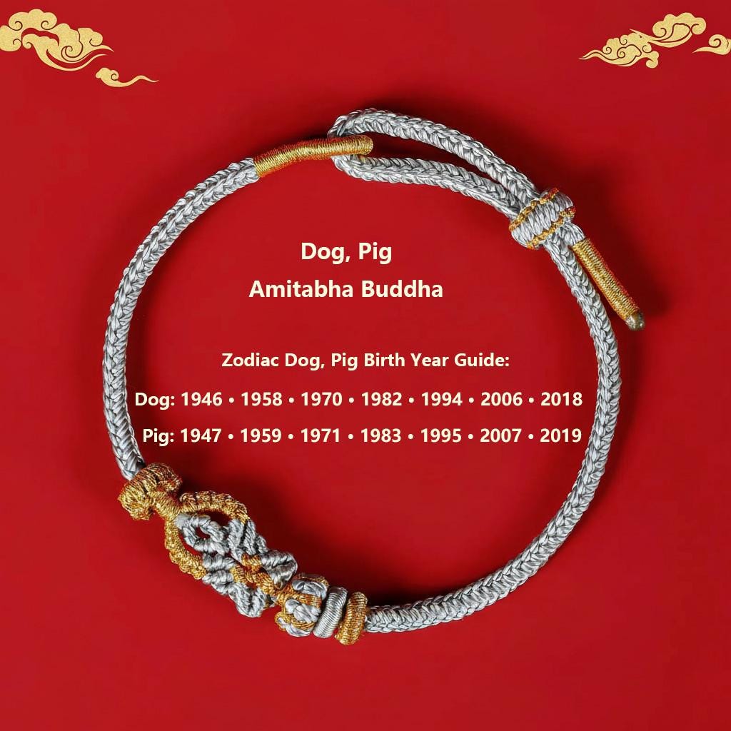 2027 Tai Sui Red String Bracelet, Zodiac Protection Amulet, Handwoven Lucky Knot, Temple Blessed Chinese Red String, Goat Rat Ox Dog