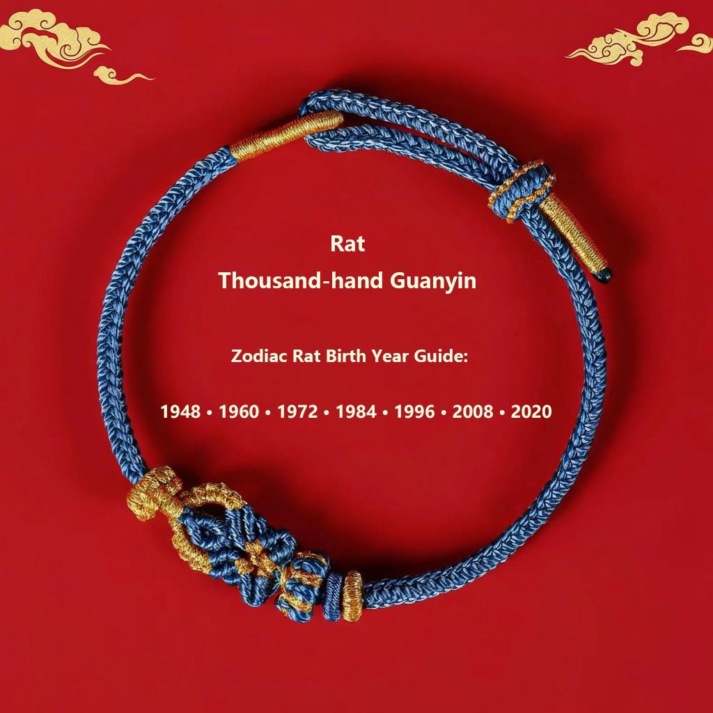 2027 Tai Sui Red String Bracelet, Zodiac Protection Amulet, Handwoven Lucky Knot, Temple Blessed Chinese Red String, Goat Rat Ox Dog