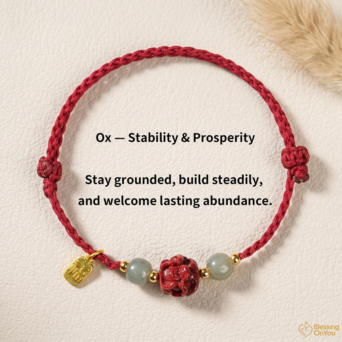 Handmade Red String Zodiac Bracelet, Cinnabar Bead, Temple Blessing Charm (2027 Goat), Jade Beads, Lucky Protection Jewelry,Gift for Her Him