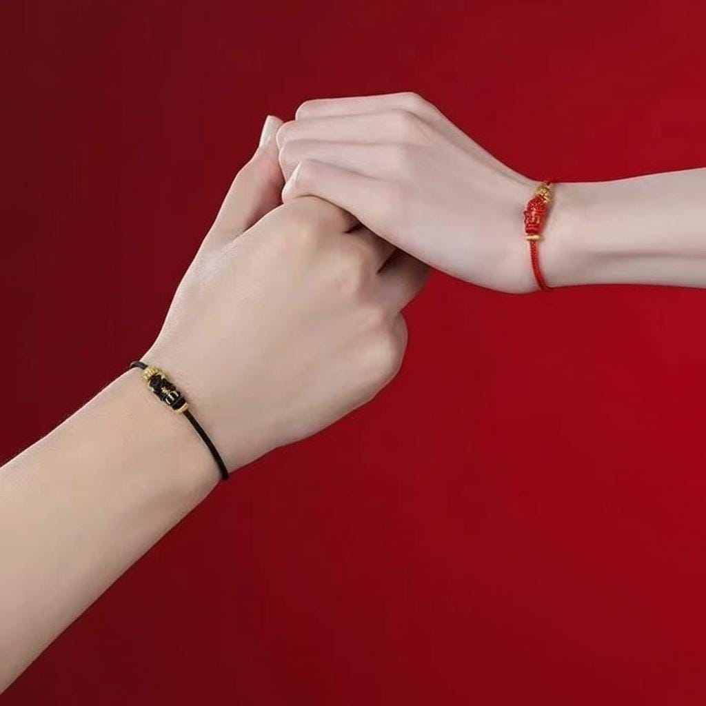 2027 Tai Sui Red String Bracelet, Zodiac Protection Amulet, Handwoven Lucky Knot, Temple Blessed Chinese Red String, Goat Rat Ox Dog