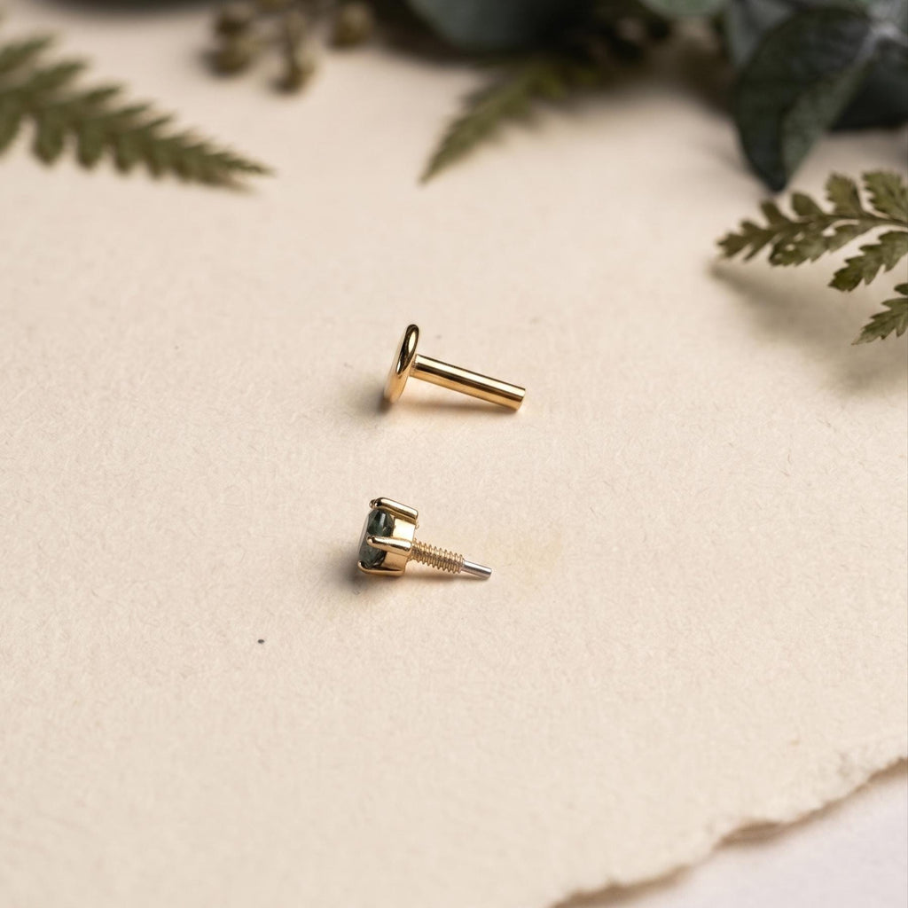 Moss Agate Earring Set, Gold Huggie Hoops, Flat Back Stud & CZ Diamond, Sterling Silver Ear Stack, Open Huggie, Kite Gemstone Nap Earrings.