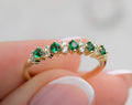 Sami Jewels Emerald Ring, Gemstone Ring, Emerald Jewelry, Gift for Her, Gold Ring, Stacking Ring, May Birthstone Silver Ring Engagement Ring