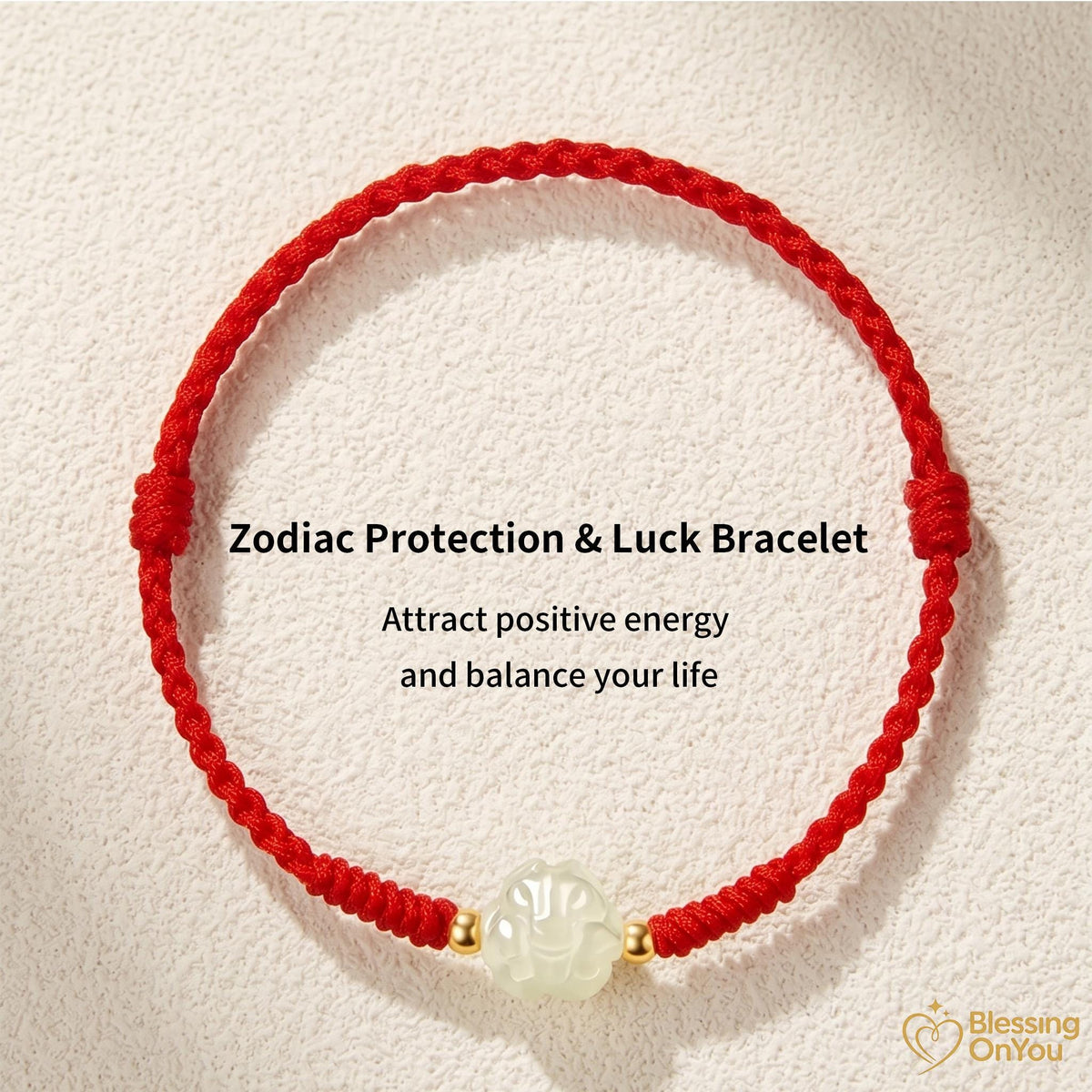 Zodiac Jade Red String Bracelet | Protection, Good Fortune, Minimalist Design | Adjustable Good Luck Jewelry | Gift For Her Him