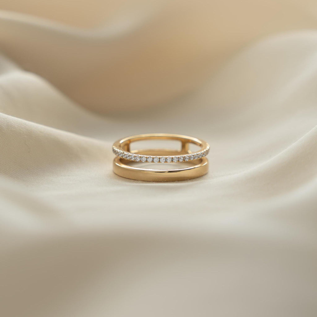 Double Band Ring, Dainty Ring, Wedding Band, Stacking Ring, Minimalist Ring, Gift for Her, Gold Ring, Silver Ring, Diamond Ring