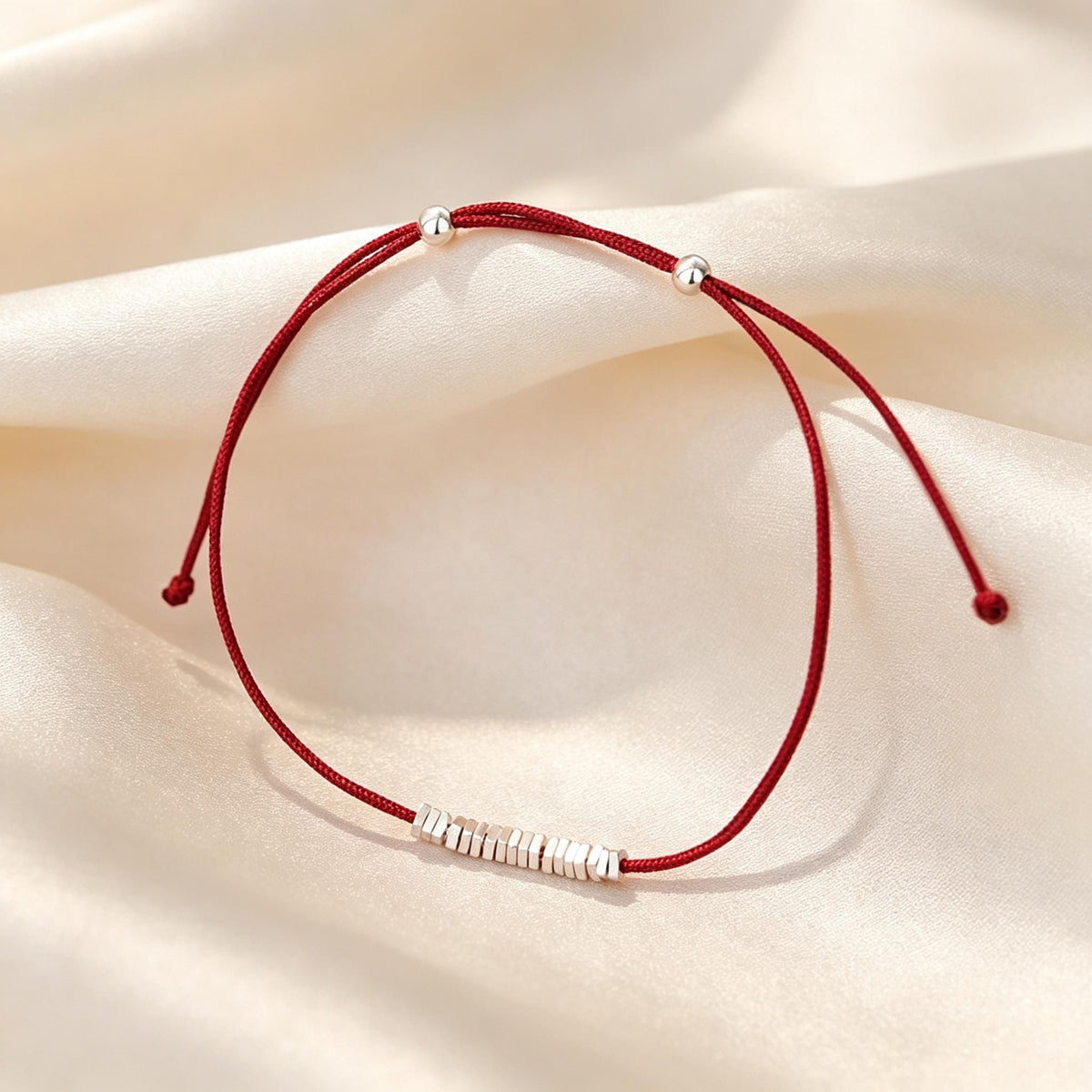 Whispers of Peace 999 Silver Red String Bracelet, Red Cord Bracelet, Good Luck & Protection Jewelry, Peace Blessing Gift, Handmade