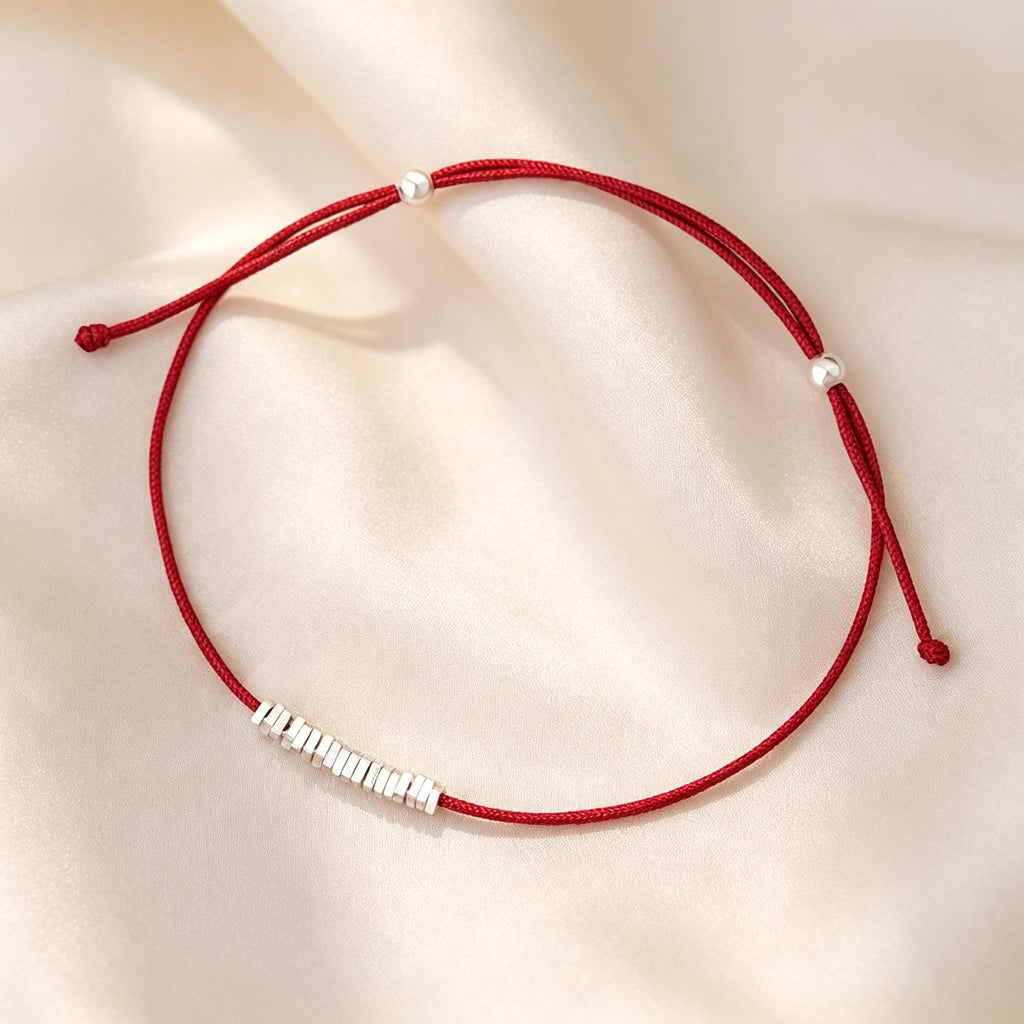 Whispers of Peace 999 Silver Red String Bracelet, Red Cord Bracelet, Good Luck & Protection Jewelry, Peace Blessing Gift, Handmade