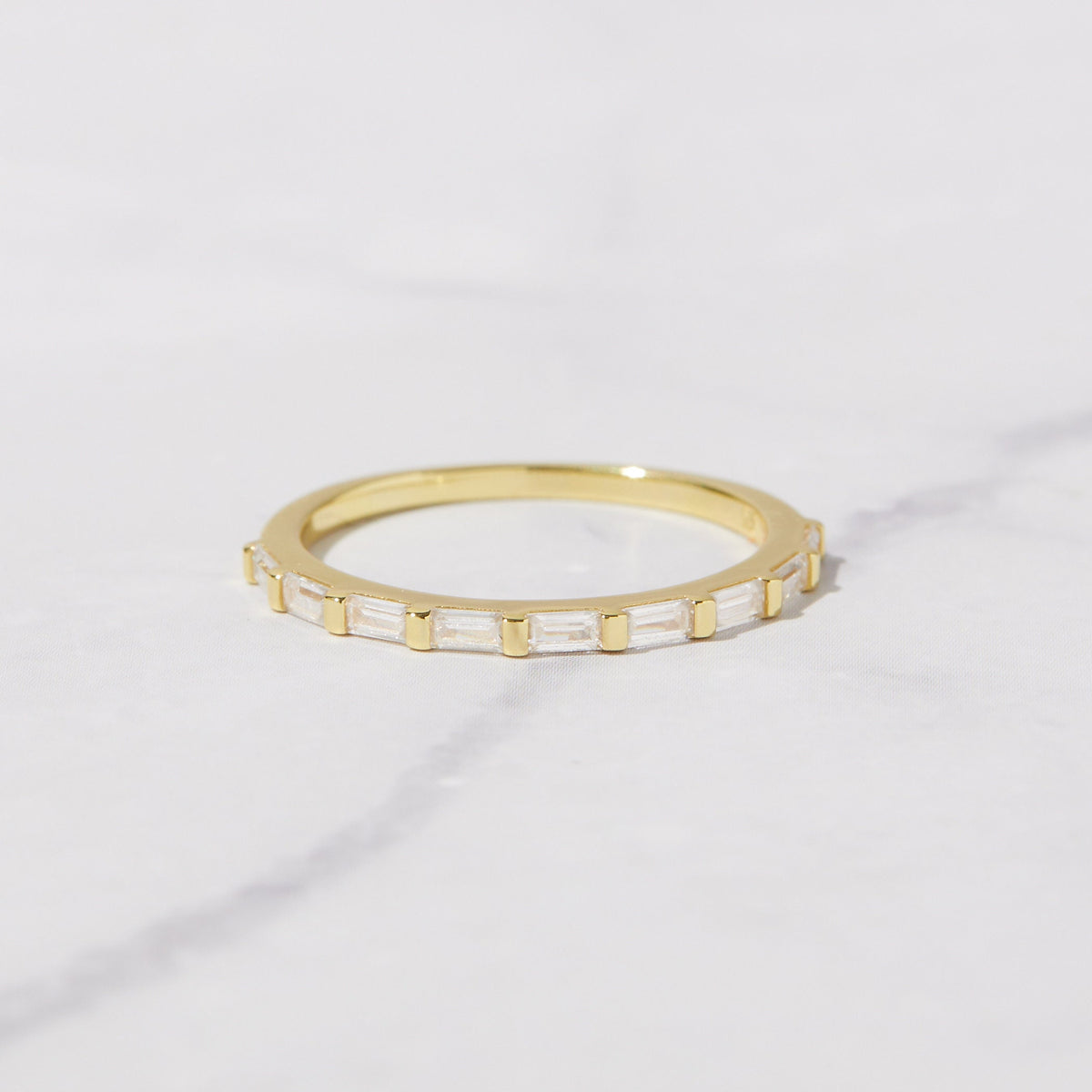Dainty Baguette Stacking Ring, Gold Minimalist Ring, CZ Ring, Simple Diamond Ring, Silver Ring, Thin Ring, Gift for Her, Delicate Ring