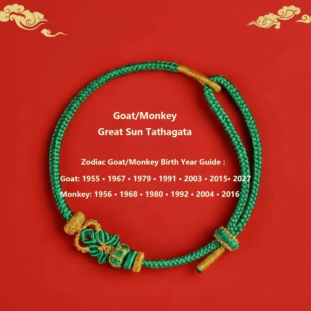 2027 Tai Sui Red String Bracelet, Zodiac Protection Amulet, Handwoven Lucky Knot, Temple Blessed Chinese Red String, Goat Rat Ox Dog