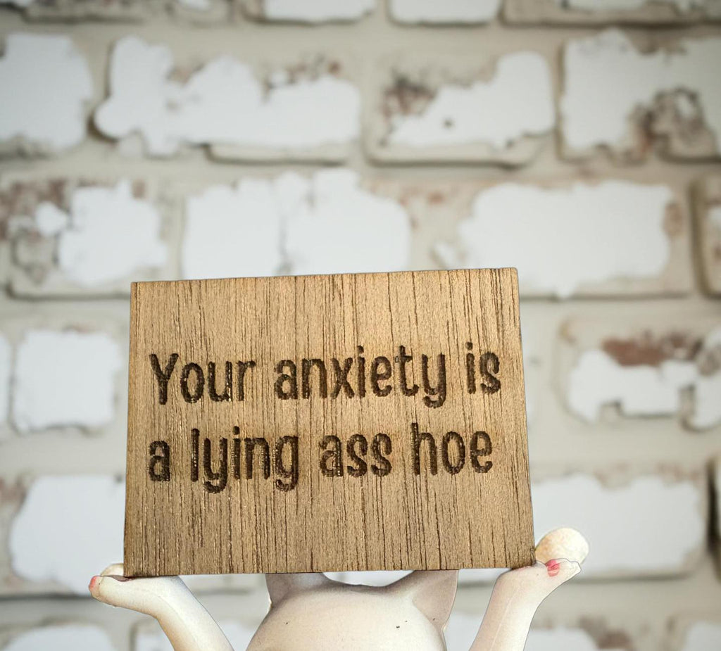 Funny Cat Figurine Your Anxiety Is a Lying Ass Sassy Mental Health Gift Blunt Affirmation Decor Anxiety Relief Self Care Desk Cat