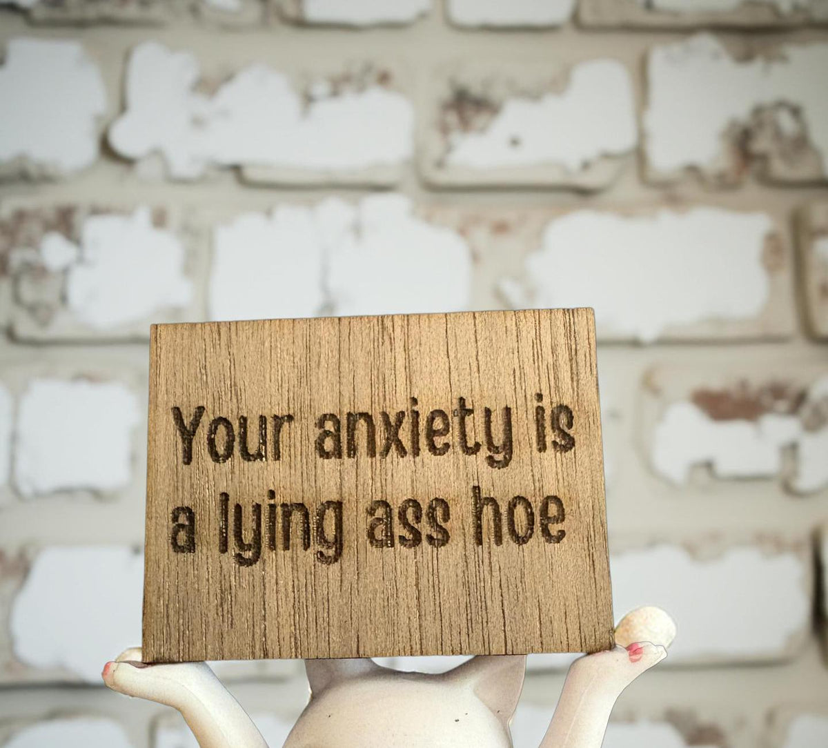 Funny Cat Figurine Your Anxiety Is a Lying Ass Sassy Mental Health Gift Blunt Affirmation Decor Anxiety Relief Self Care Desk Cat