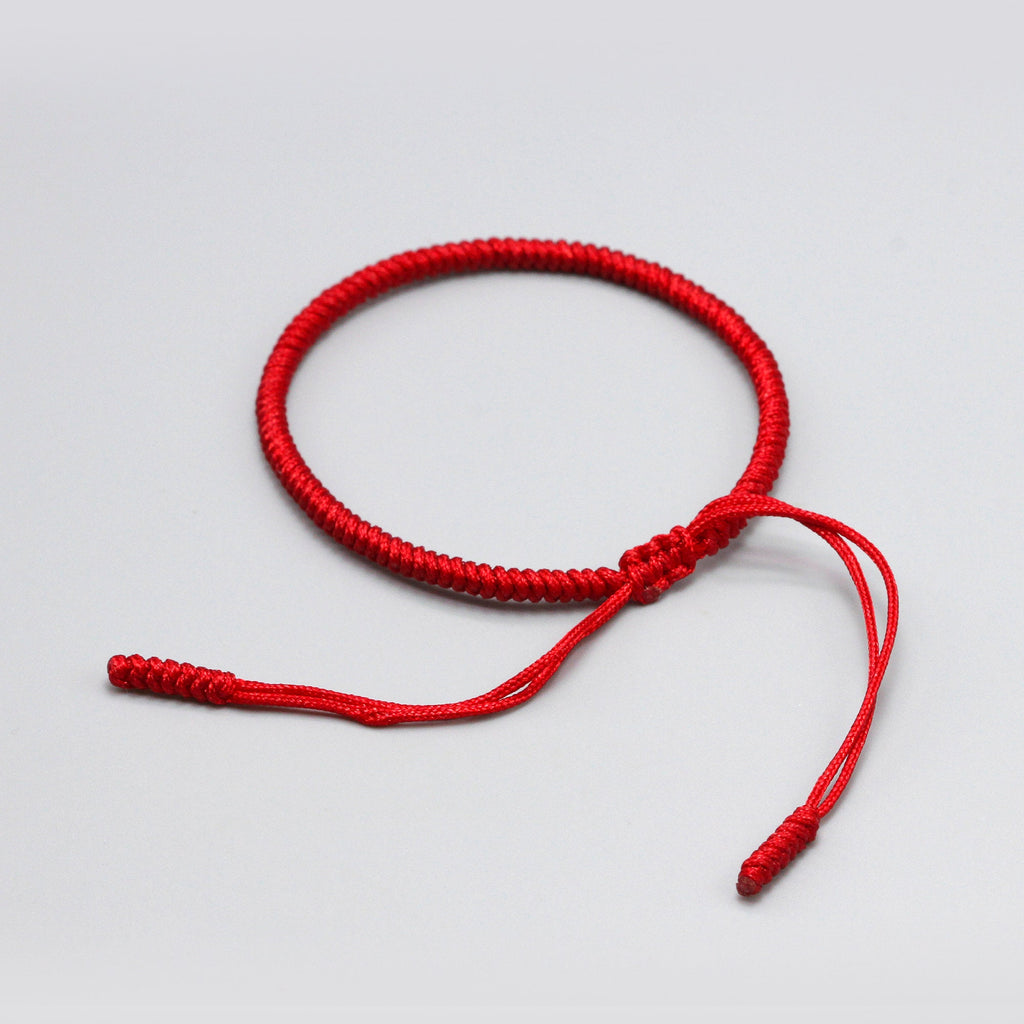 Good Luck Red Tibetan Bracelet | Handmade Sliding Knot | Unisex Buddhist Bracelet | Gift Pack Available