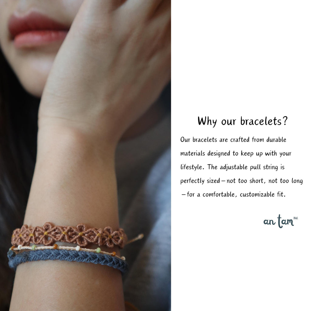 Handmade Basic Waterproof Bracelet | Adjustable Wax Cord Bracelet | Braided Bracelet | Festival Unisex Bracelet | Friendship Bracelet