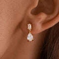 Dainty Diamond Drop Earrings, Minimalist Diamond Stud Earrings, CZ Gold Earrings, Wedding Jewelry, Bridesmaids Gift, Christmas Gift for Mom