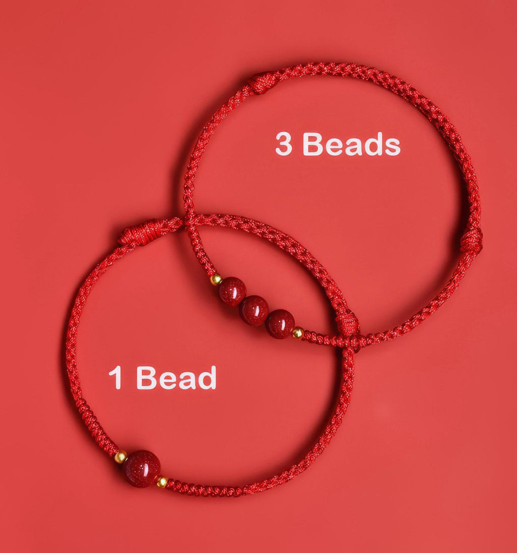 Cinnabar Red String Bracelet | 2027 Zodiac Protection | Blessed Temple Charm | Chinese Good Luck Gift