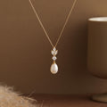 Diamond Leaf Pearl Necklace,Freshwater Pearl Necklace,Wedding Pearl Necklace,Crystal Bridal Jewelry Set,Mother's Day Gift,Bridesmaid Gift