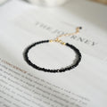 Natural 3mm Black Tourmaline Bracelet - Grounding Stone Shield Against Negative Energy - Protection Healing Crystal Bracelet Gift for her