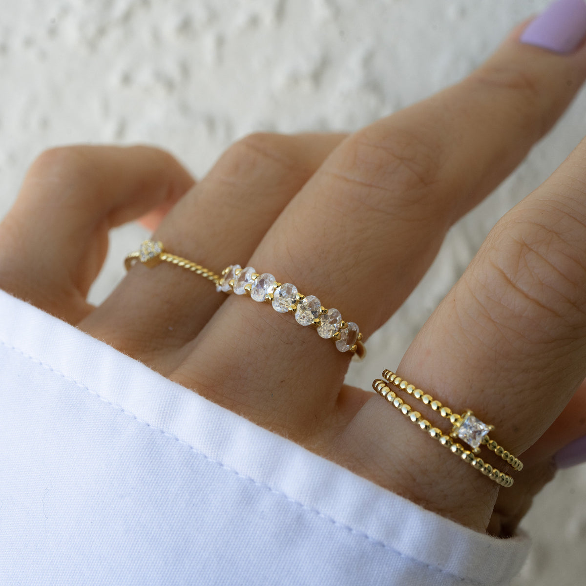 Oval Diamond Ring, Stacking Ring, Diamond Band, Wedding Band, Minimalist Ring, Dainty Ring, Stackable Ring, Gift for Her, CZ Ring, Ring