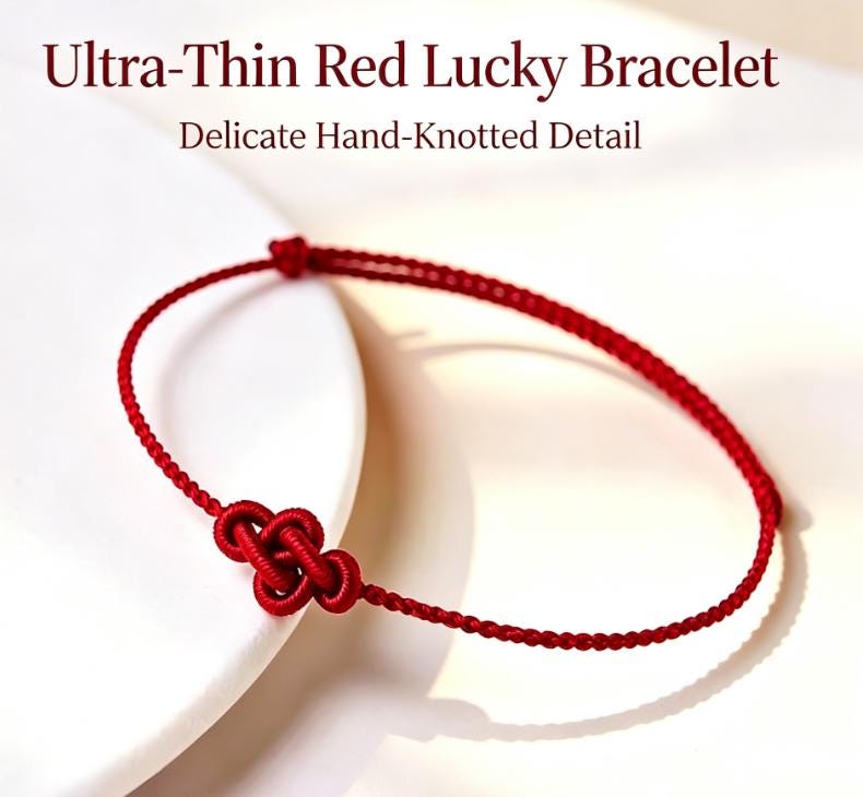 Red String Bracelet, Lucky Red Bracelet,Chinese Knot Bracelet, Minimalist Cord Jewelry, Adjustable Handmade Red Cord Bracelet,Good Luck Gift