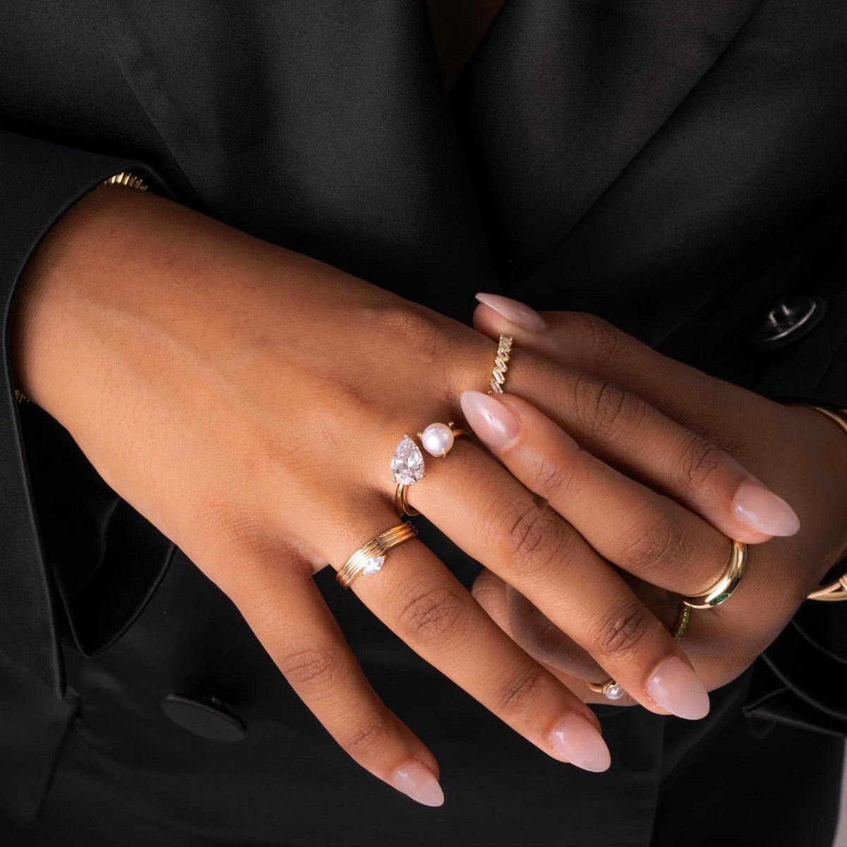 Toi et Moi Ring, Pearl Ring, Two Stone Ring, Promise Ring, Vintage Ring, Gift for Her, Gemstone Ring, Anniversary Gift, Pearl Jewelry