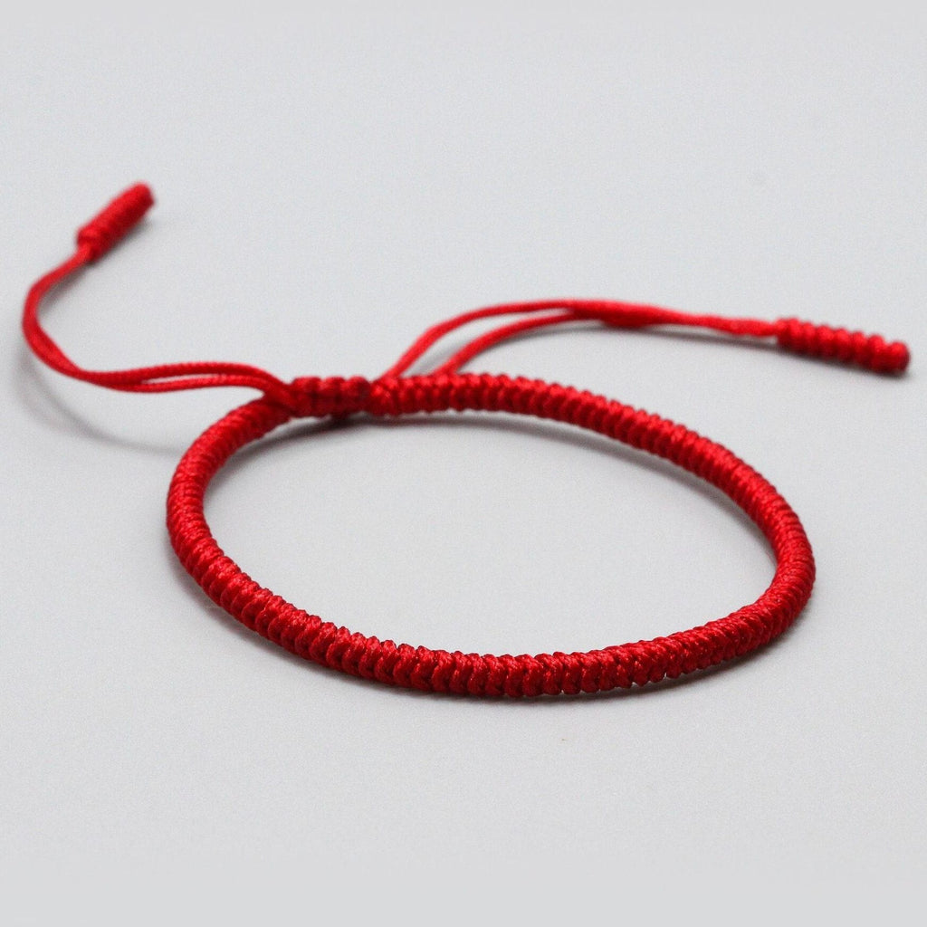 Good Luck Red Tibetan Bracelet | Handmade Sliding Knot | Unisex Buddhist Bracelet | Gift Pack Available