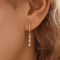 Dainty Diamond Hoop Earrings, Tassel Diamond Huggie Earrings, Crystal Dangle Drop Earrings, Wedding Earrings, Bridesmaids Gift for Her