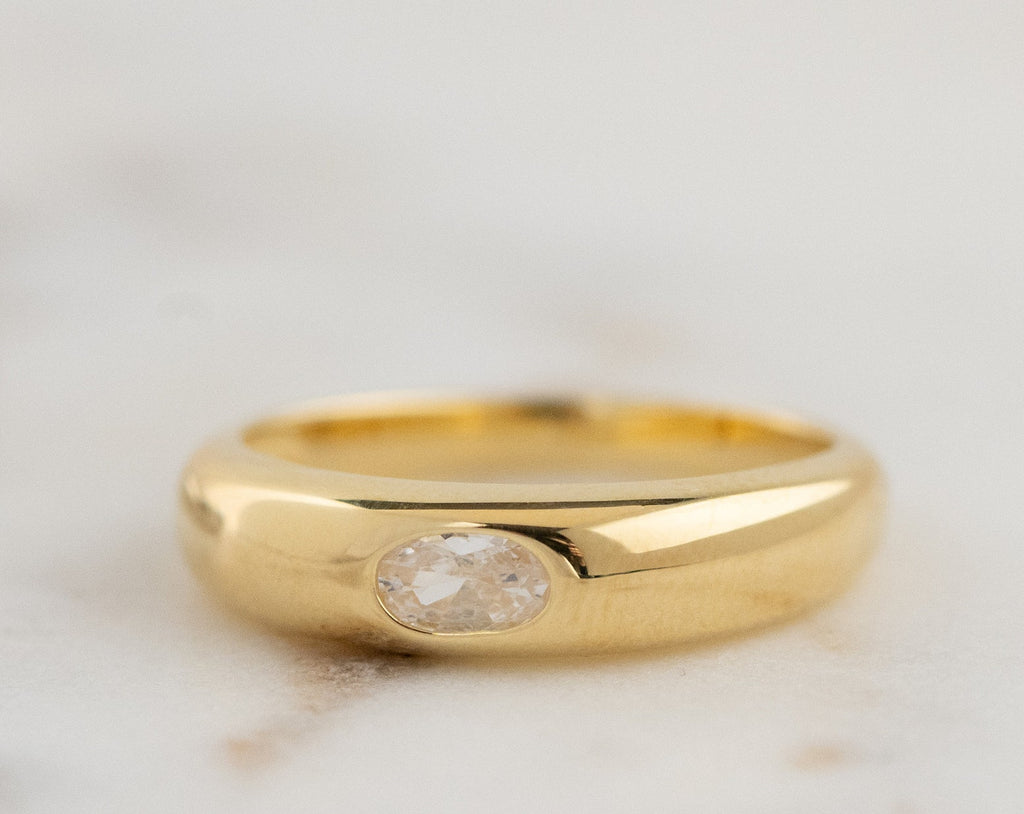 Minimalist Dome Ring, Gold Ring, Chunky Ring, Statement Ring, Signet Ring, Dainty Ring, Minimalist Ring, Stackable Ring, Gift for Her