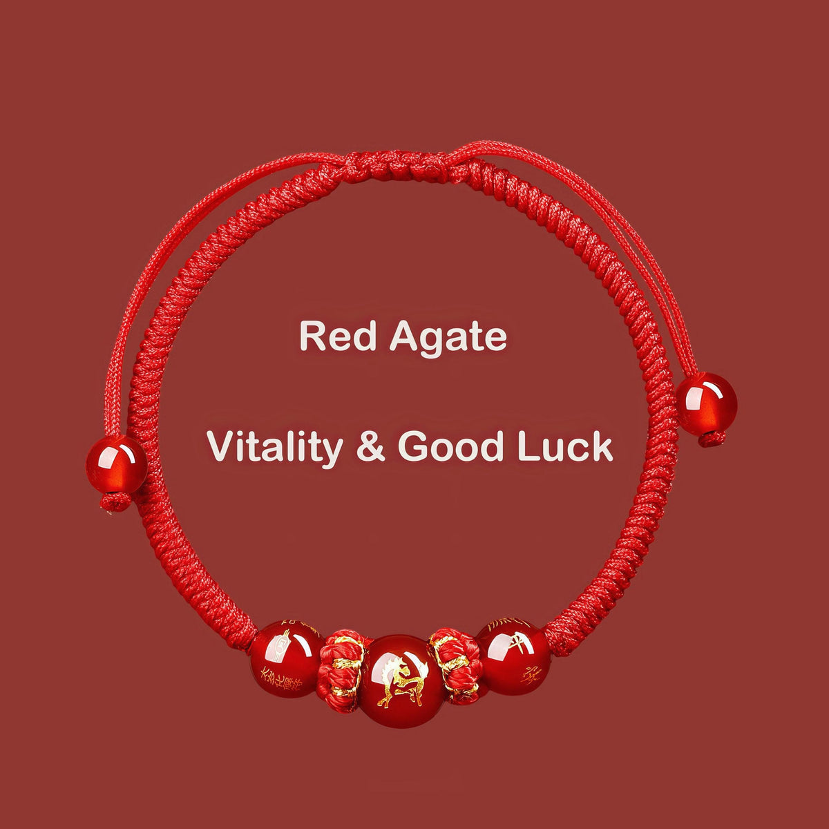 2027 Zodiac Protection Bracelet, Red String Agate Amulet, Energy Shield for Year of the Goat, Temple Blessed Gift