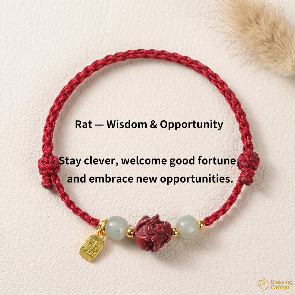 Handmade Red String Zodiac Bracelet, Cinnabar Bead, Temple Blessing Charm (2027 Goat), Jade Beads, Lucky Protection Jewelry,Gift for Her Him