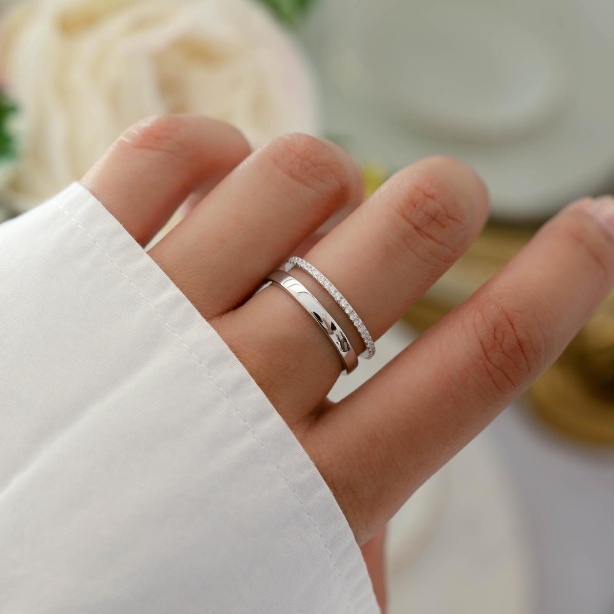 Double Band Ring, Dainty Ring, Wedding Band, Stacking Ring, Minimalist Ring, Gift for Her, Gold Ring, Silver Ring, Diamond Ring