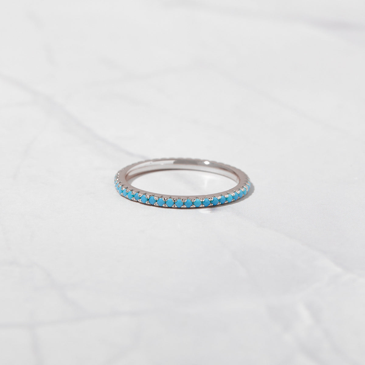 Turquoise Eternity Ring, Turquoise Ring, Dainty Ring, Turquoise Jewelry, Dainty Ring, Stacking Ring, Everyday Ring, Gift for Her
