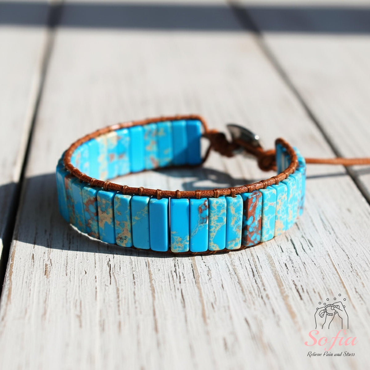 Natural Lapis Lazuli Tube Beaded Braided Bracelet – Blue Gemstone Jewelry – Boho Stackable Bracelet, Adjustable