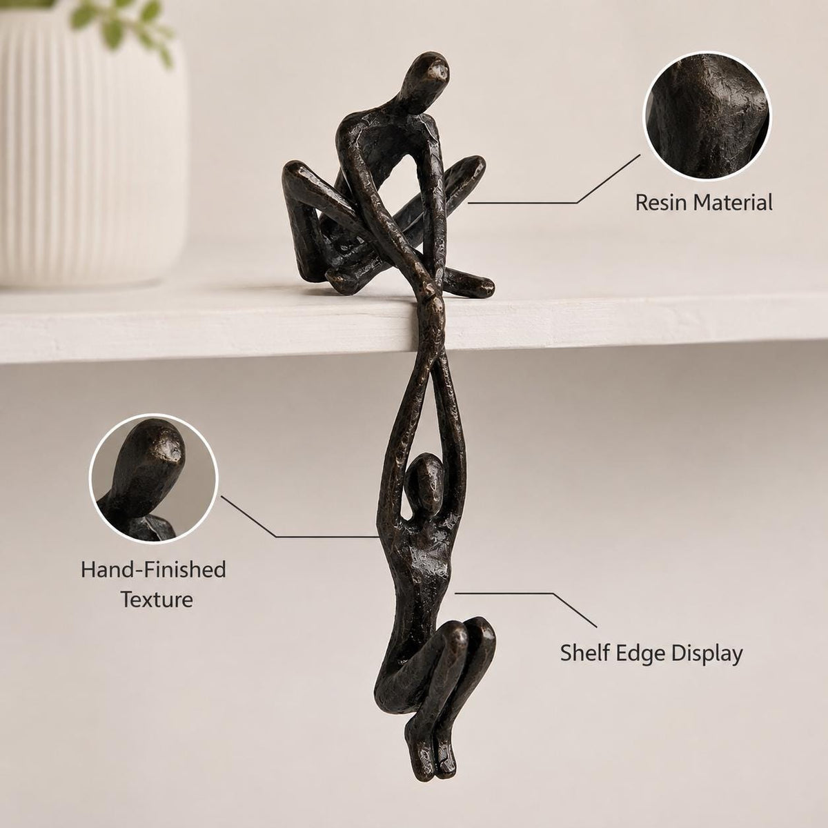 Modern Dancing Couple Figurine Abstract Lovers Statue, Man Lifting Woman Romantic Sculpture, Minimalist Shelf Decor, Valentine Keepsake Gift