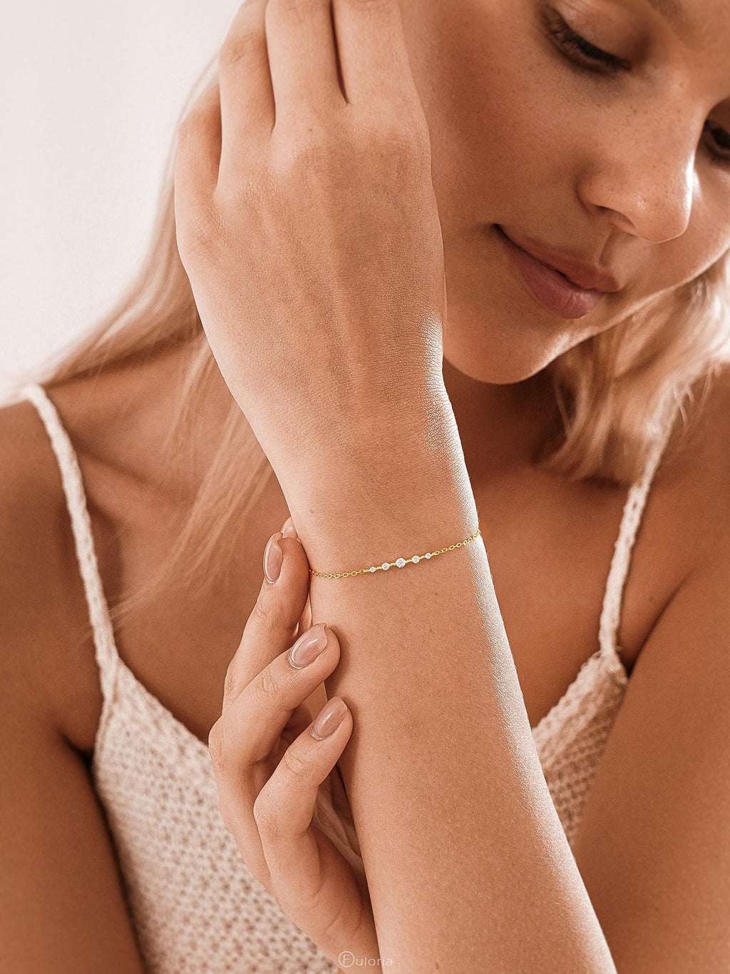 Minimalist Diamond Bracelet, Dainty 925 Sterling Silver Bracelet, Everyday Bracelet for Women, Bridesmaid Gifts, Christmas Gifts for Her