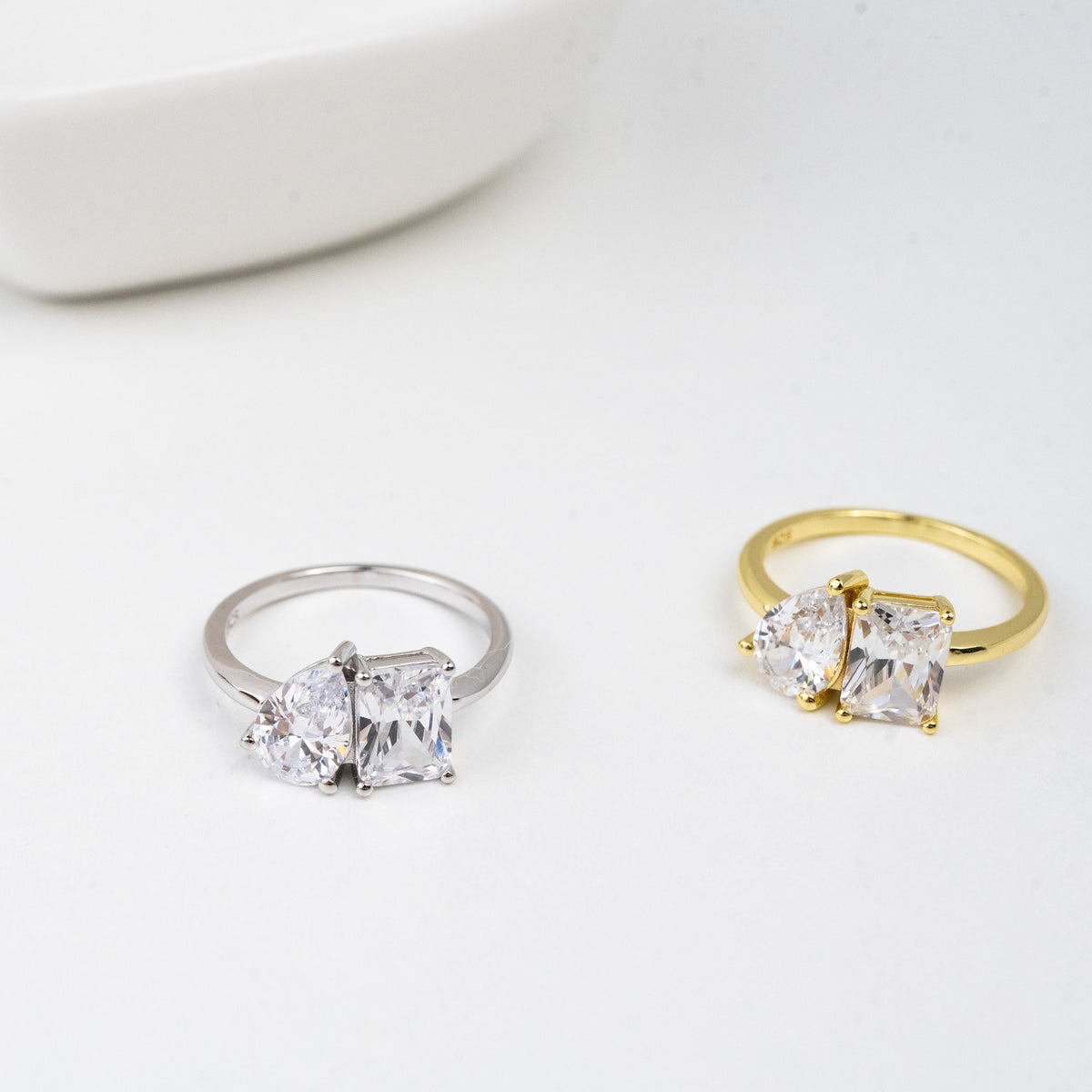 Toi et Moi Ring, Promise Ring, Engagement Ring, Two Stone Ring, Wedding Ring, Anniversary Gift, Gift for Her
