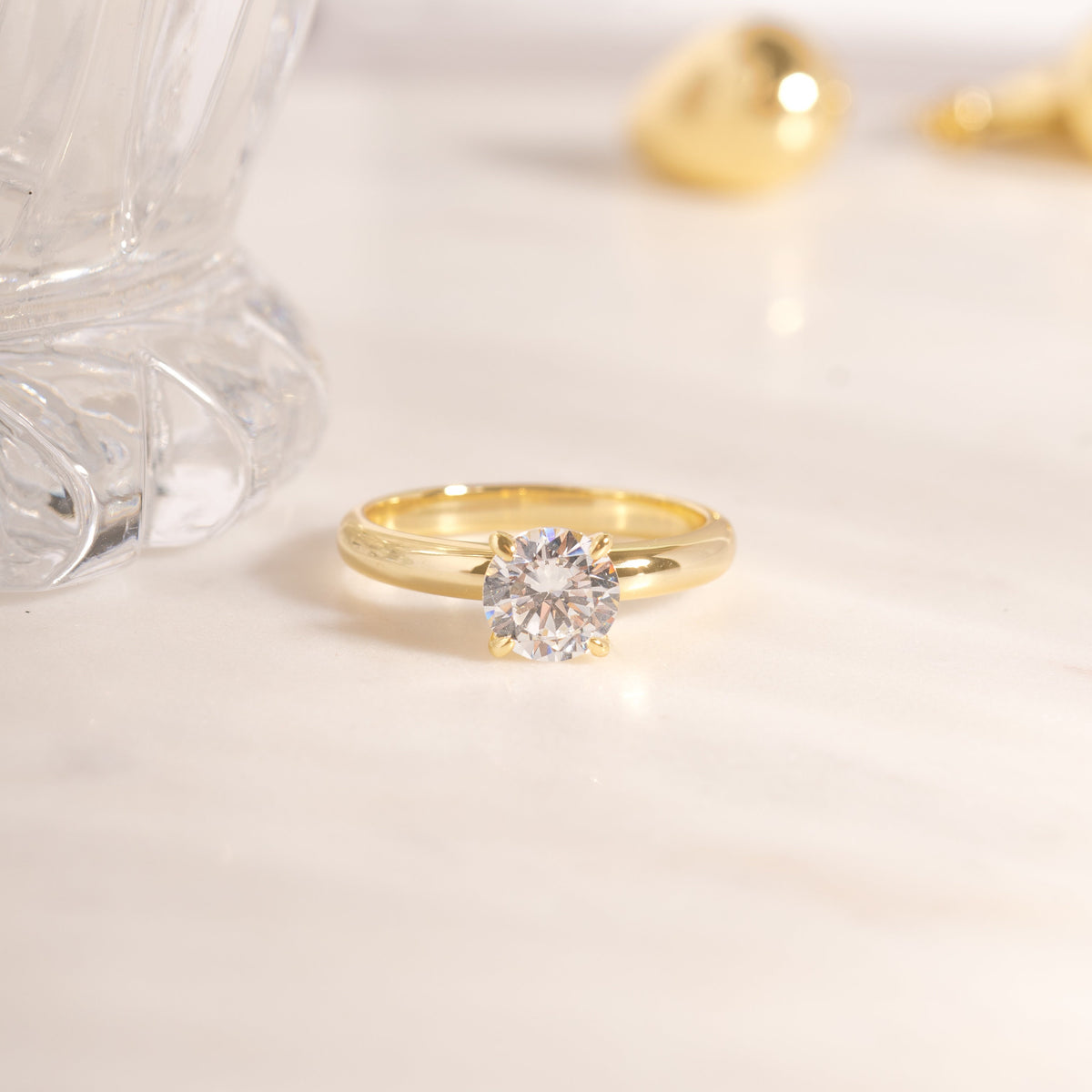 Round Solitaire Ring, Wedding Ring, Engagement Ring, Anniversary Ring, Diamond Ring, Cubic Zirconia Ring, Statement Ring, Gift for Wife