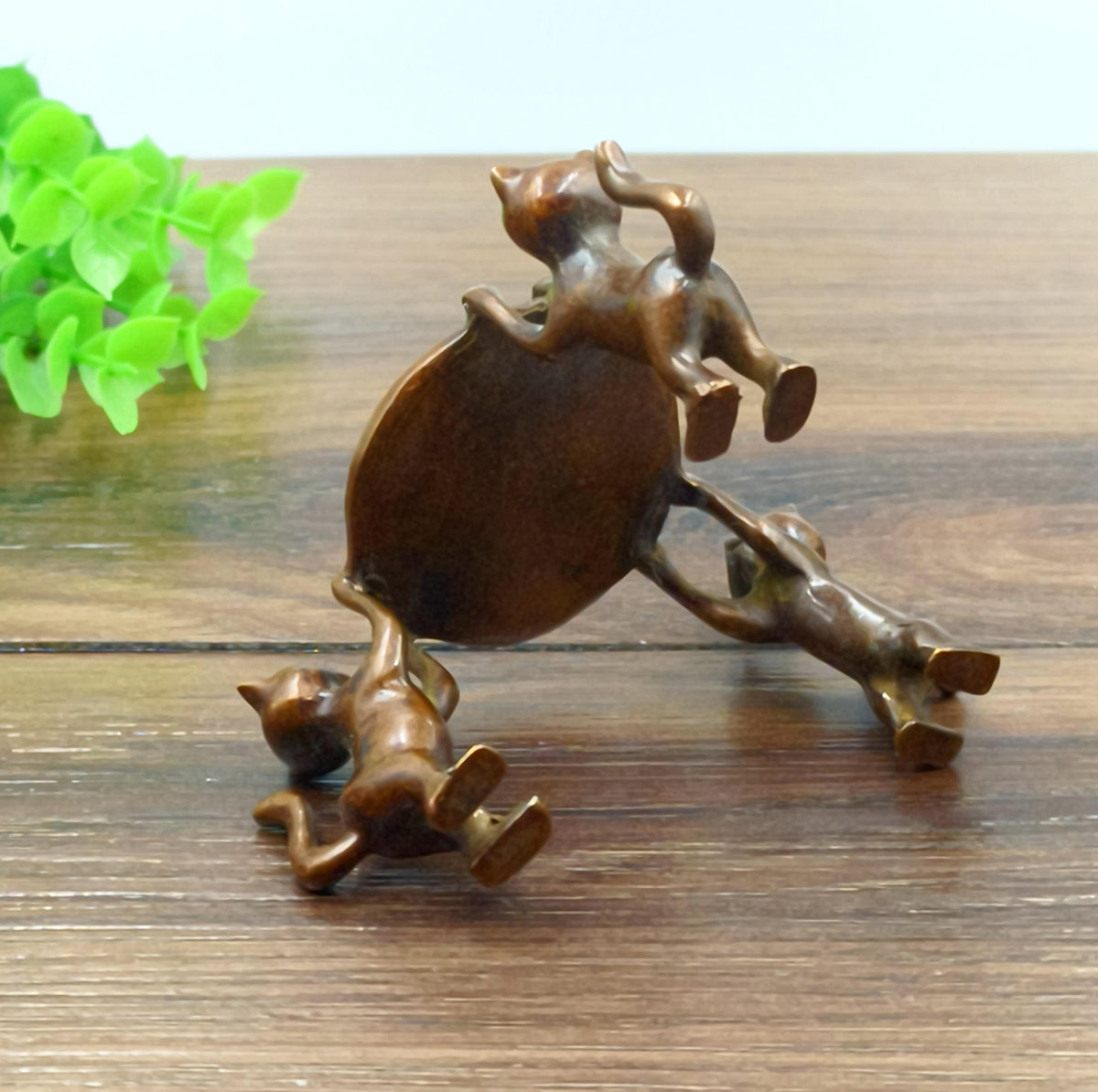 Pure copper Retro three cats dragon fish candlestick stand/home desktop decoration ornament