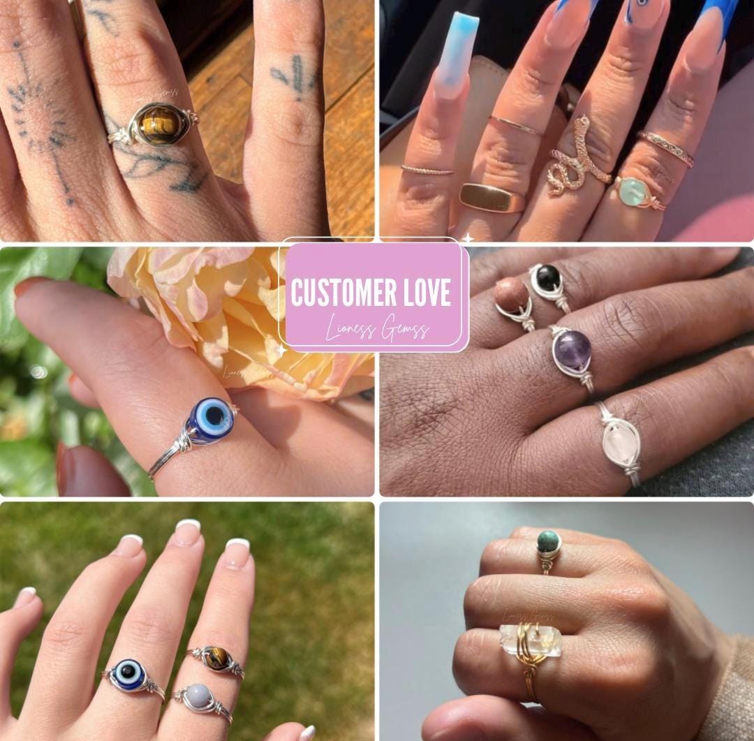 Buy 2 Get 1 Free Crystal Ring | Natural Gemstone Jewelry, Raw Crystal Ring, Dainty Ring, Birthstone Ring, Custom Jewelry, Wire Wrapped Ring