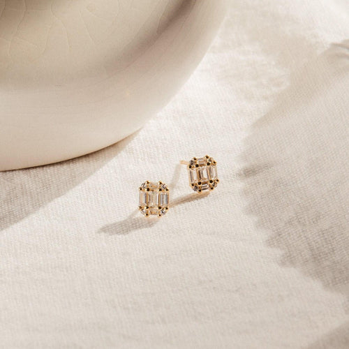 Art Deco Diamond Earrings by Seven Lucky Gifts • Crystal Statement Stud Earrings • Wedding Earrings • Vintage Jewelry • Mom Gift