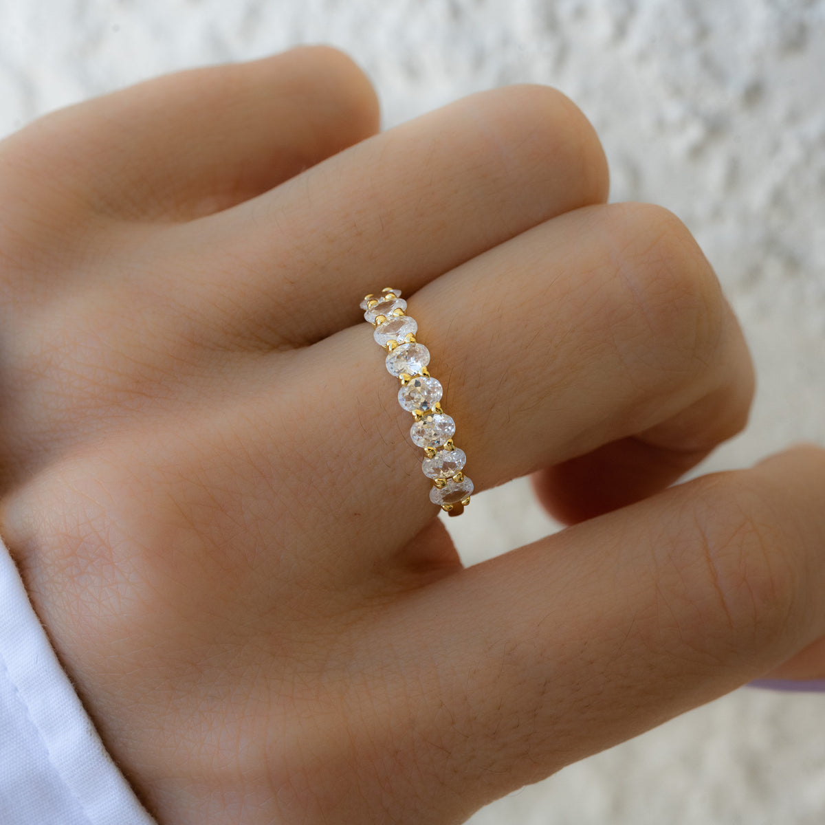 Oval Diamond Ring, Stacking Ring, Diamond Band, Wedding Band, Minimalist Ring, Dainty Ring, Stackable Ring, Gift for Her, CZ Ring, Ring